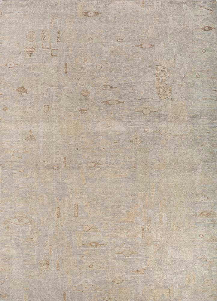  ivory wool hand knotted Rug