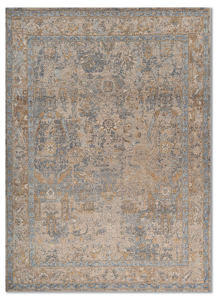 erbe beige and brown wool hand knotted Rug - HeadShot