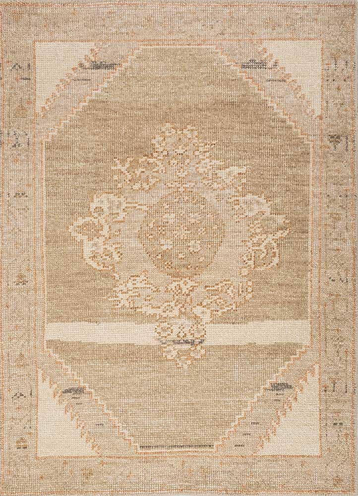 gold wool hand knotted Rug