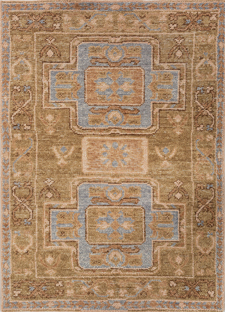 erbe beige and brown wool hand knotted Rug - HeadShot