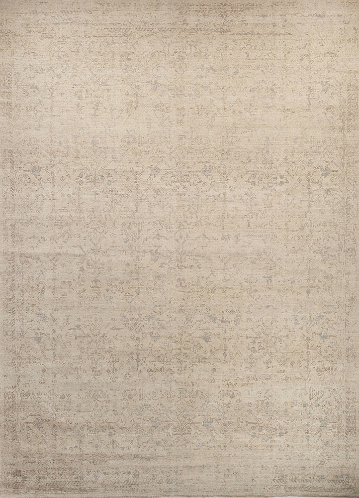 erbe ivory wool hand knotted Rug - HeadShot