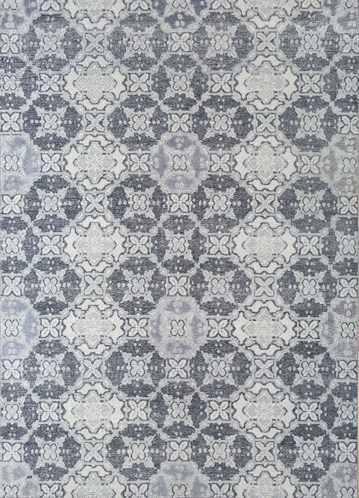 erbe blue wool hand knotted Rug - HeadShot