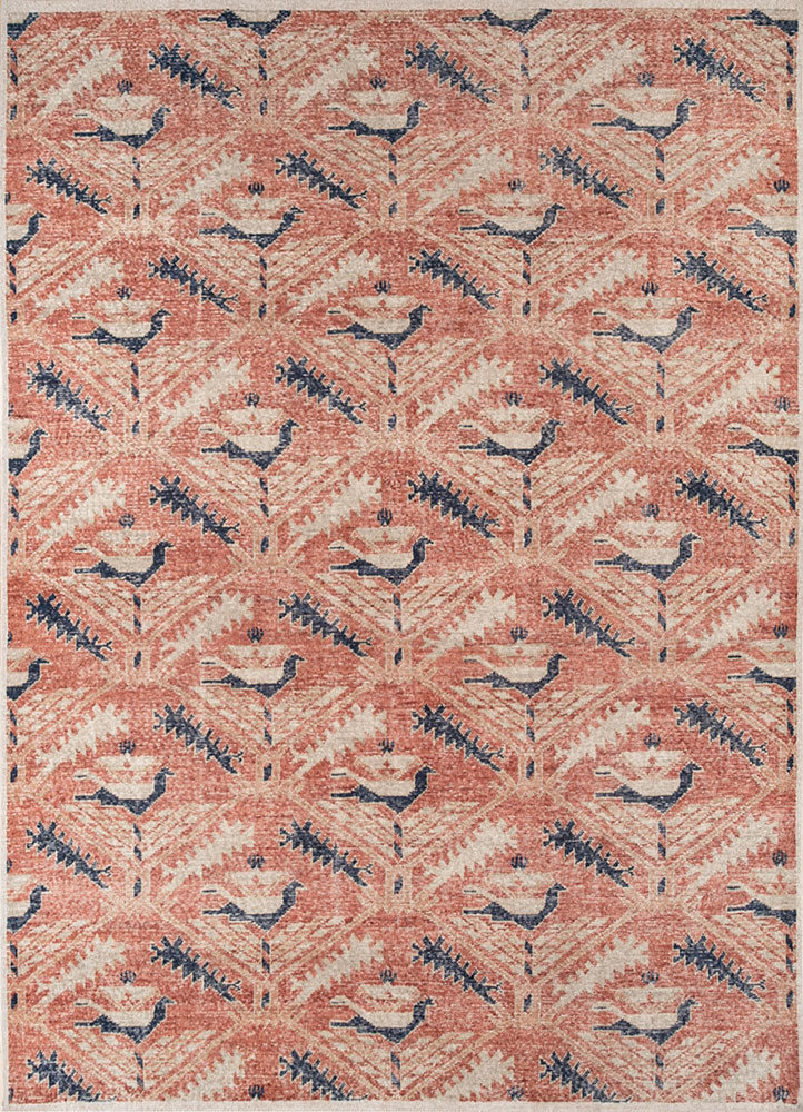 erbe red and orange wool hand knotted Rug - HeadShot erbe red and orange wool hand knotted Rug - HeadShot