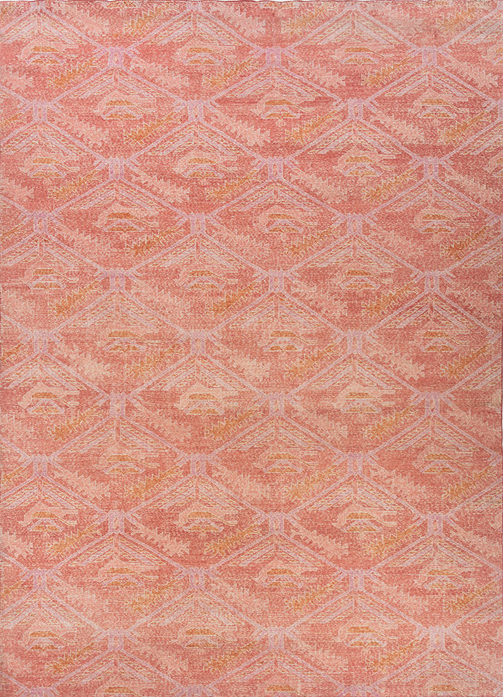 erbe red and orange wool hand knotted Rug - HeadShot erbe red and orange wool hand knotted Rug - HeadShot