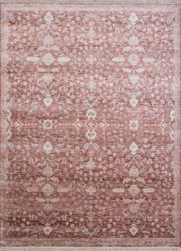 gulmarg red and orange silk hand knotted Rug - HeadShot gulmarg red and orange silk hand knotted Rug - HeadShot