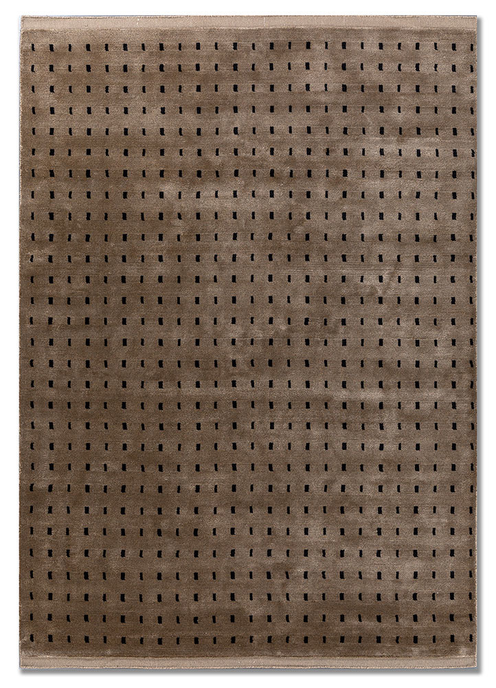 aprezo beige and brown acrylic hand loom Rug - HeadShot aprezo beige and brown acrylic hand loom Rug - HeadShot