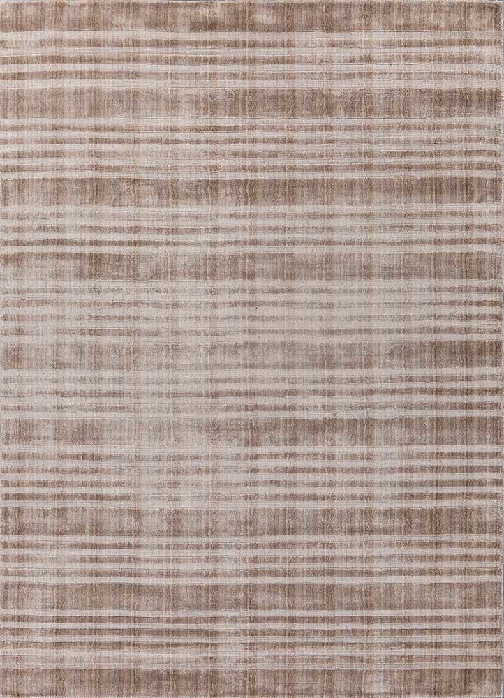 basis beige and brown viscose hand loom Rug - HeadShot
