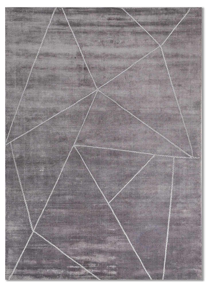 saga grey and black viscose hand loom Rug - HeadShot saga grey and black viscose hand loom Rug - HeadShot
