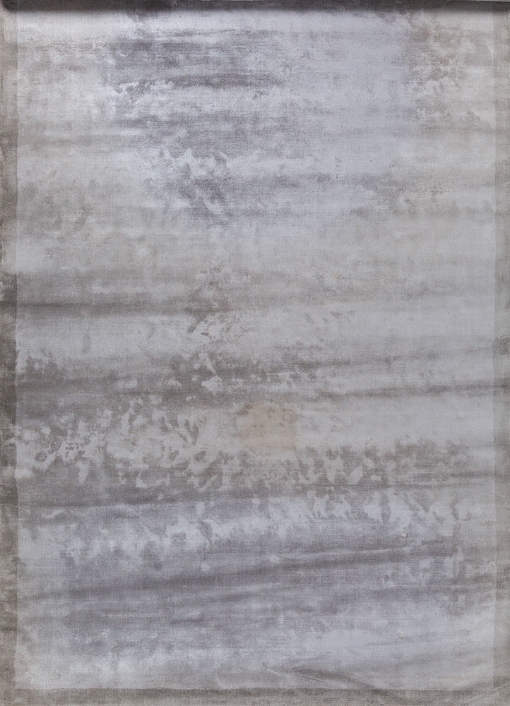 basis grey and black viscose hand loom Rug - HeadShot