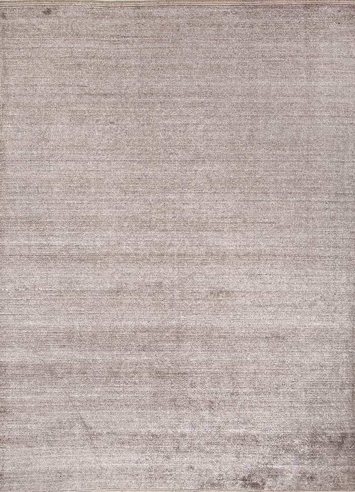 konstrukt beige and brown wool and bamboo silk hand loom Rug - HeadShot
