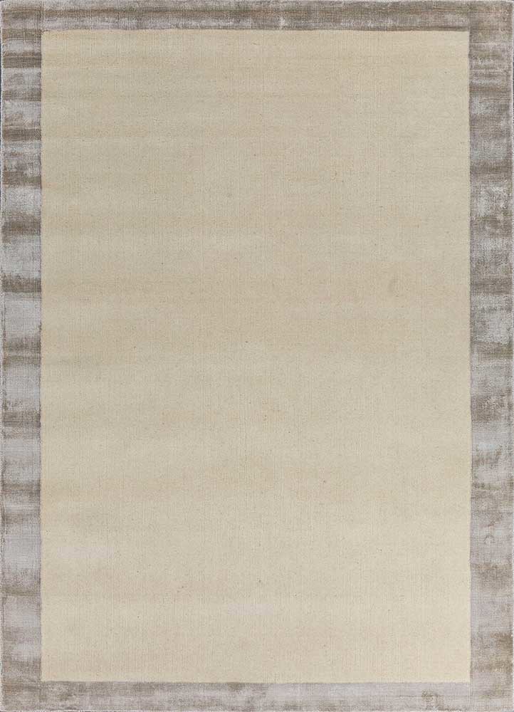 konstrukt ivory wool and bamboo silk hand loom Rug - HeadShot