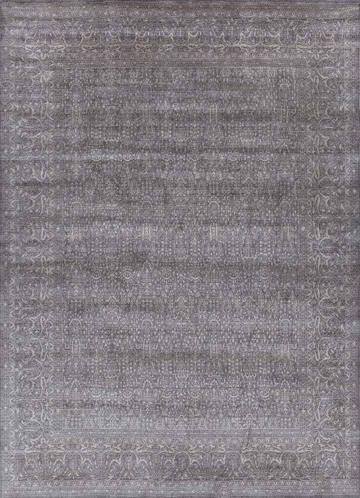konstrukt beige and brown wool and bamboo silk hand loom Rug
