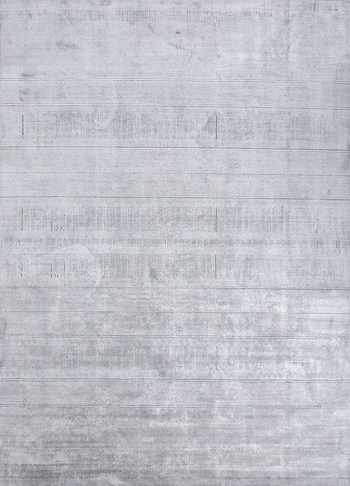  blue wool and bamboo silk hand loom Rug