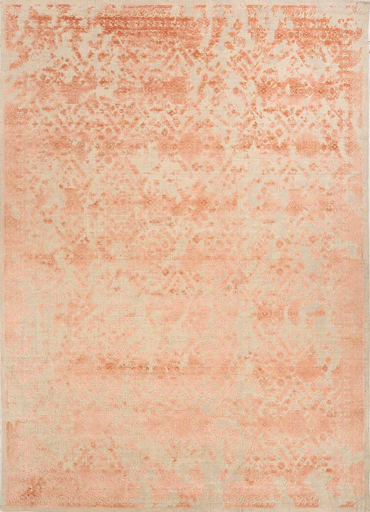  ivory wool and bamboo silk hand loom Rug