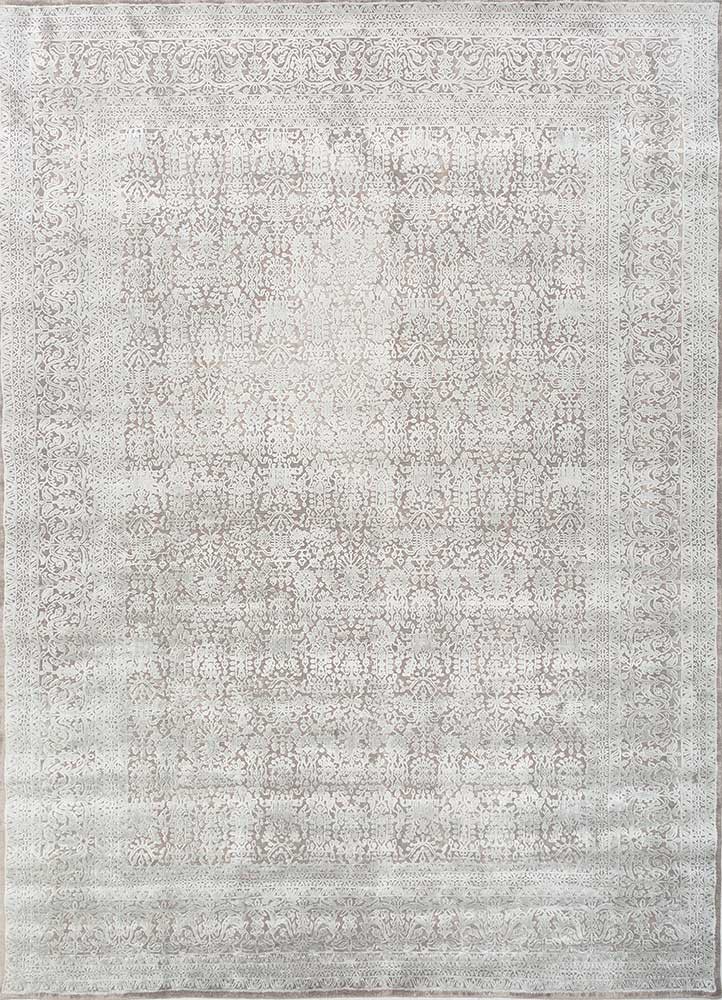 konstrukt blue wool and bamboo silk hand loom Rug - HeadShot