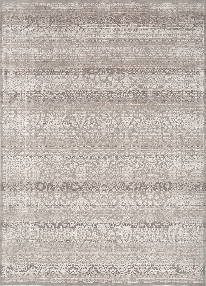 konstrukt blue wool and bamboo silk hand loom Rug
