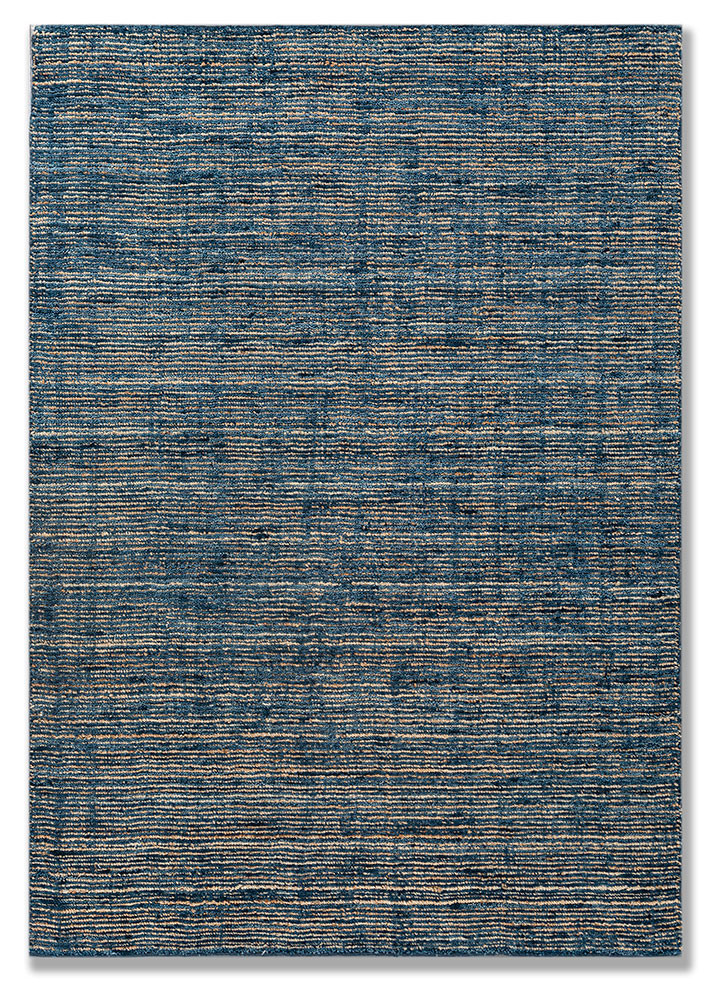 contour blue wool hand loom Rug