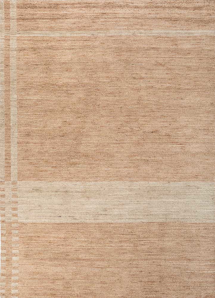 jean beige and brown wool hand loom Rug