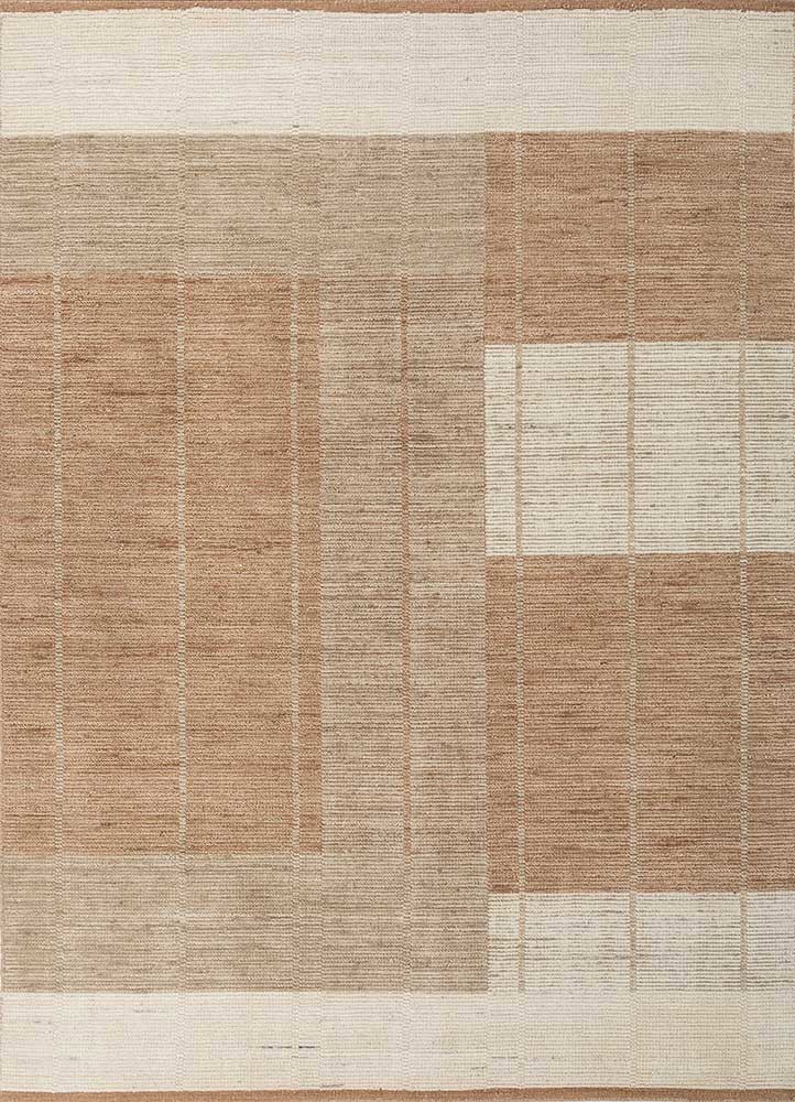 saga beige and brown wool hand loom Rug - HeadShot saga beige and brown wool hand loom Rug - HeadShot