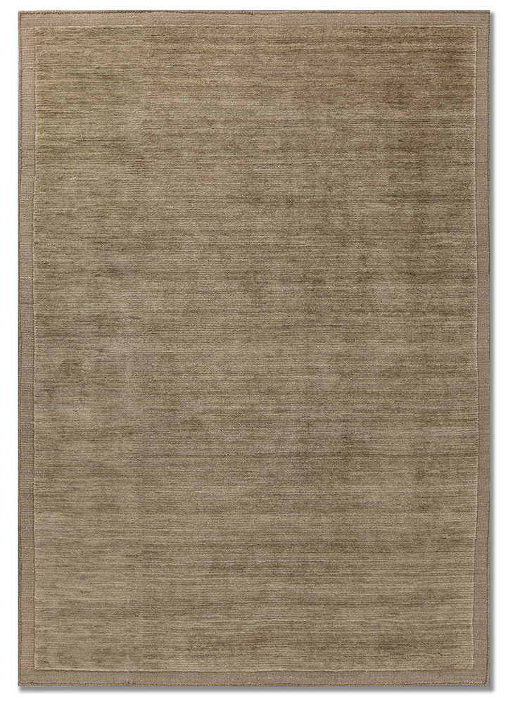 basis beige and brown wool hand loom Rug - HeadShot
