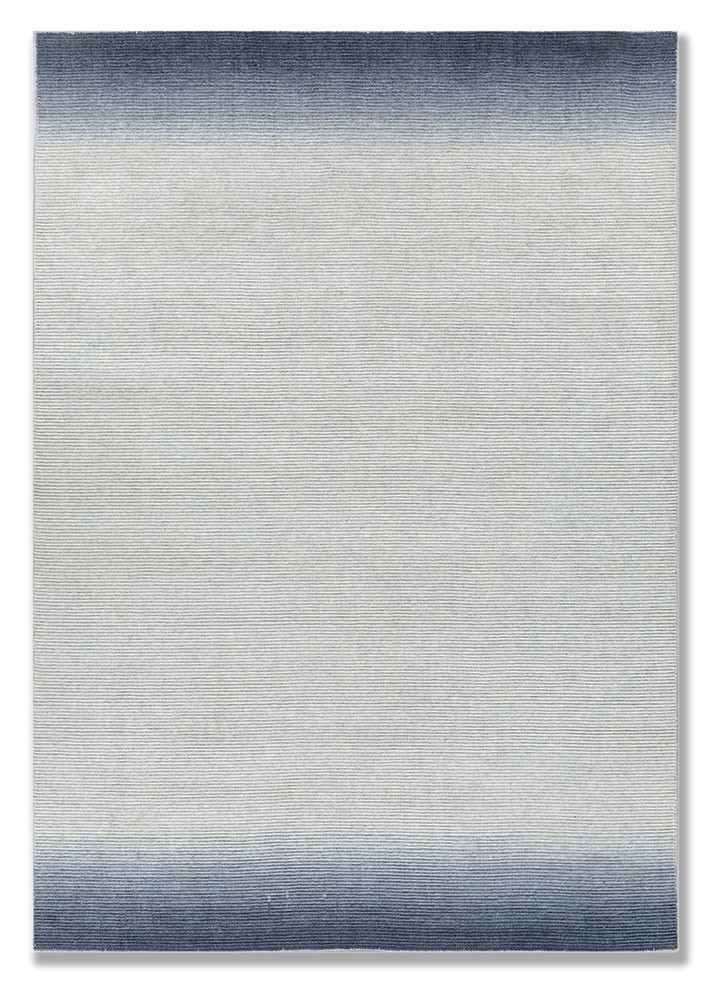jean blue wool hand loom Rug - HeadShot