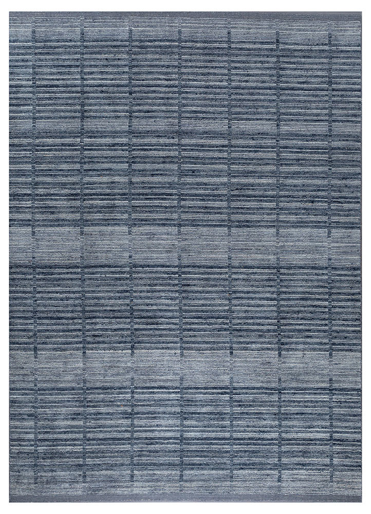  blue wool hand loom Rug