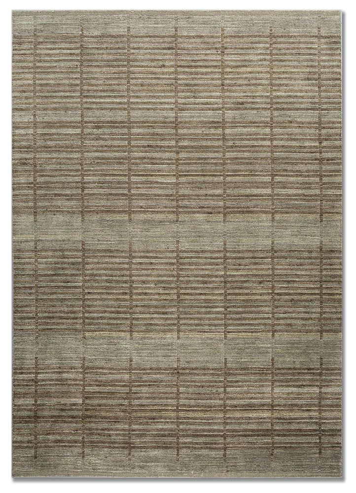 saga green wool hand loom Rug - HeadShot