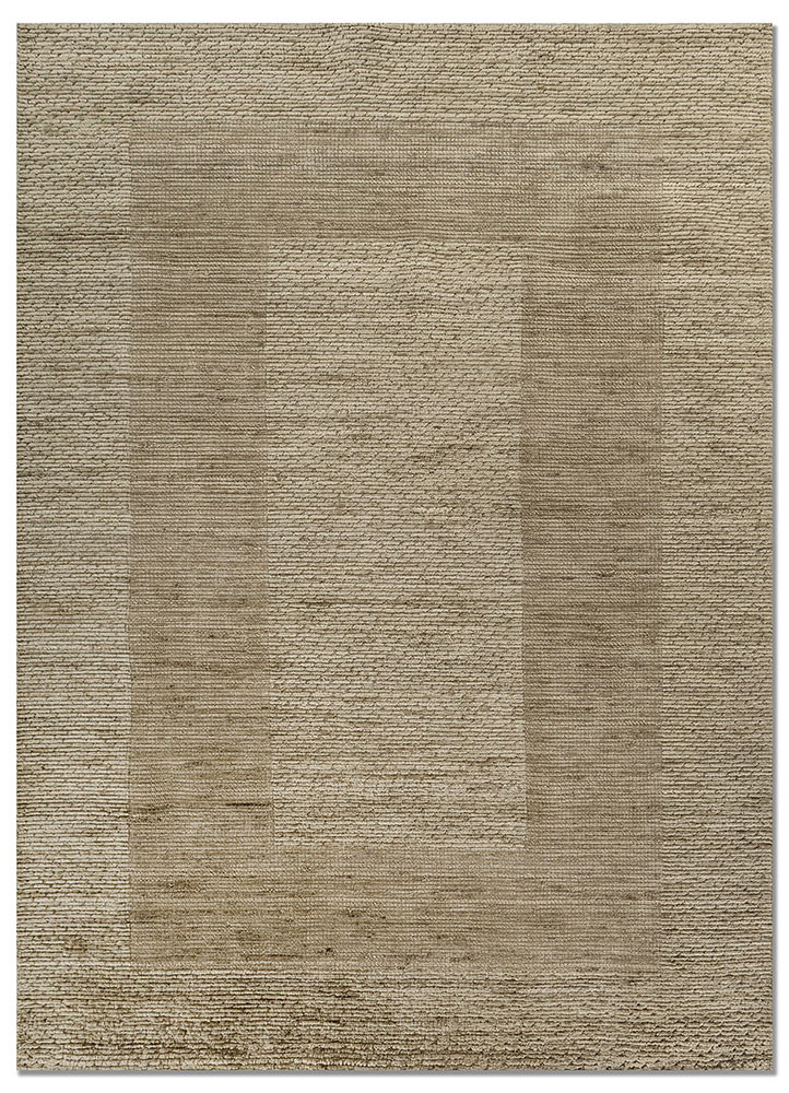 contour green wool hand loom Rug - HeadShot