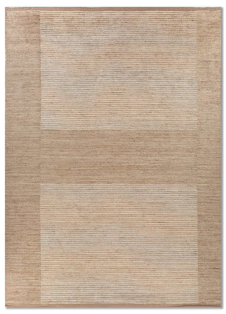tesoro beige and brown wool hand loom Rug - HeadShot
