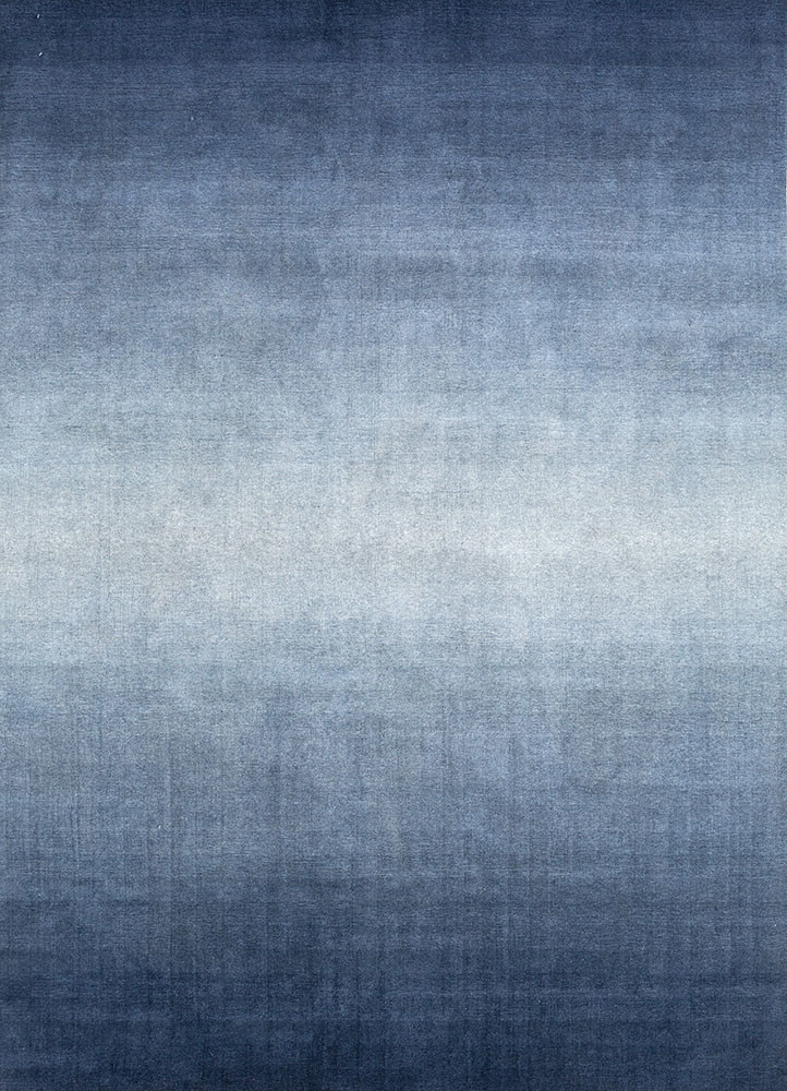 blue blue wool hand loom Rug