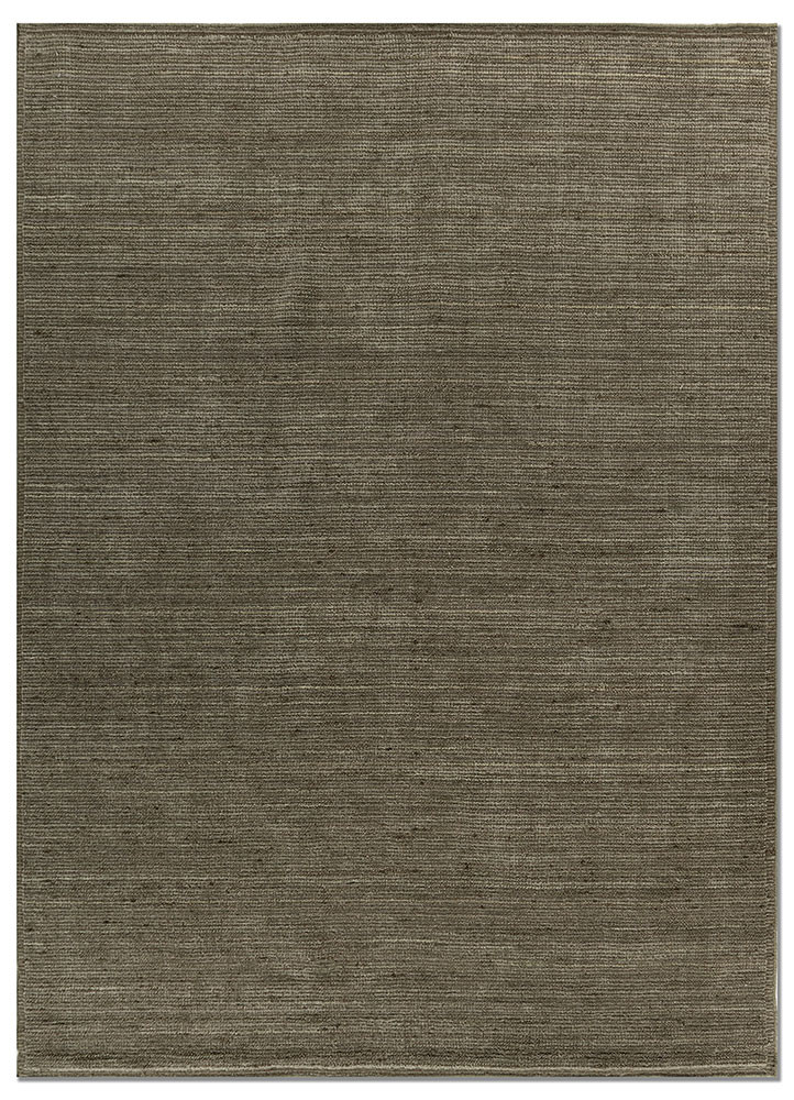 basis green wool hand loom Rug - HeadShot