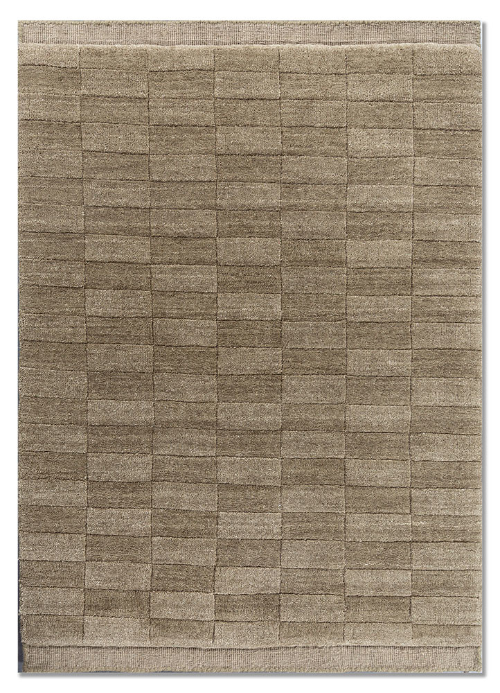 aprezo beige and brown wool hand loom Rug - HeadShot aprezo beige and brown wool hand loom Rug - HeadShot