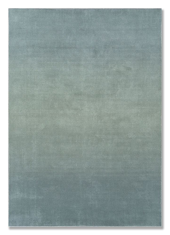 jean blue wool hand loom Rug - HeadShot