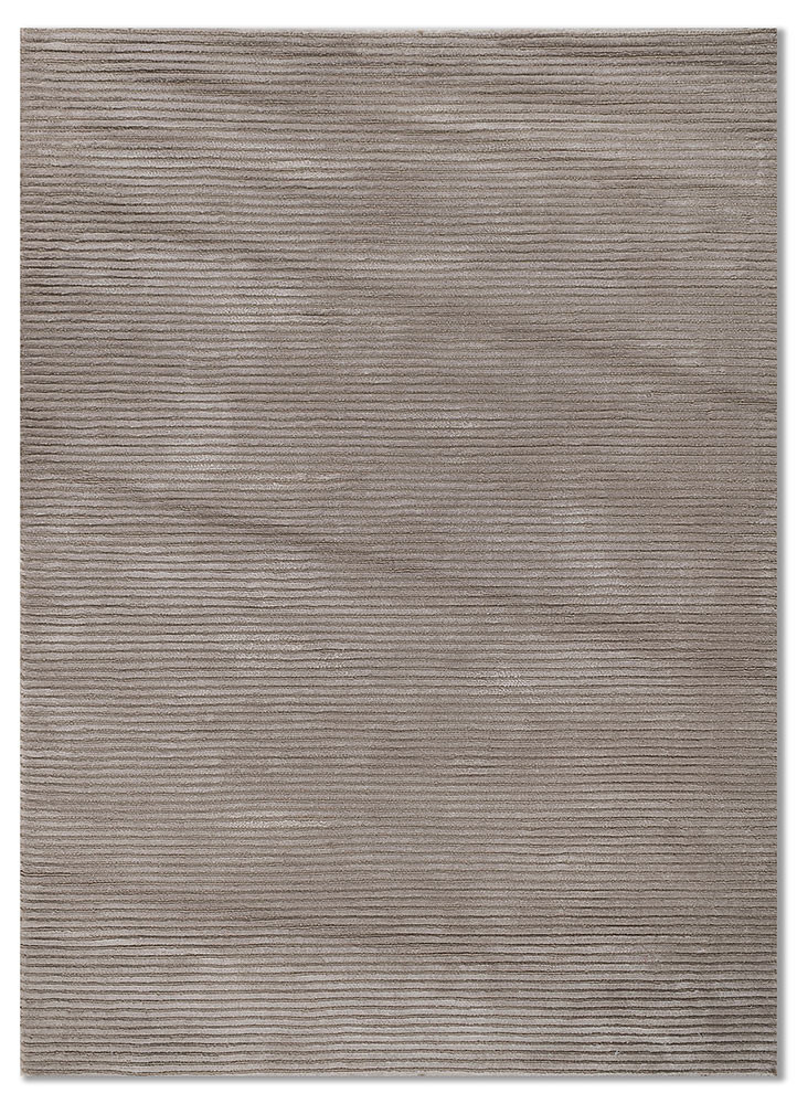 contour grey and black wool hand loom Rug - HeadShot