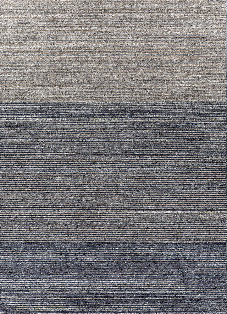 saga grey and black wool and viscose hand loom Rug - HeadShot saga grey and black wool and viscose hand loom Rug - HeadShot