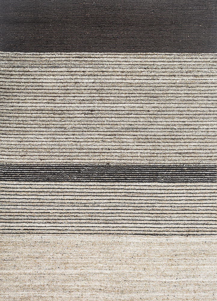 saga blue wool and viscose hand loom Rug - HeadShot