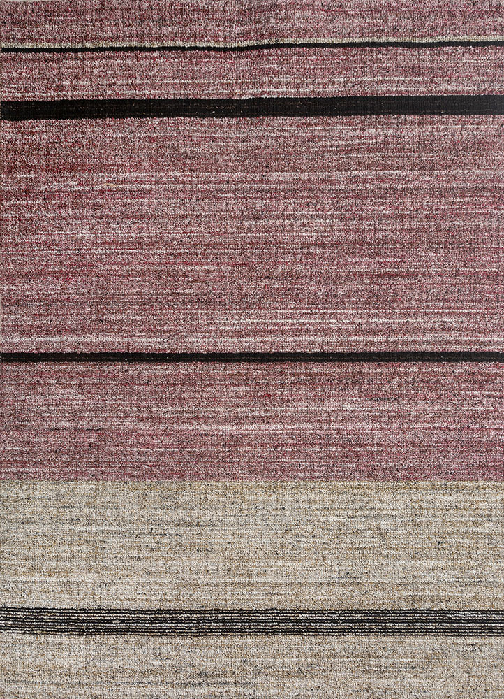 saga red and orange wool and viscose hand loom Rug - HeadShot