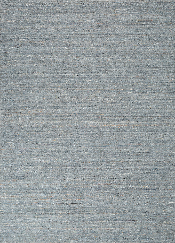 blue blue wool and viscose hand loom Rug