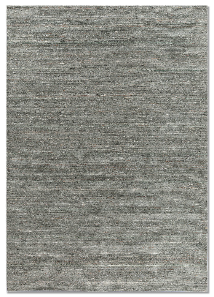 basis blue wool and viscose hand loom Rug - HeadShot