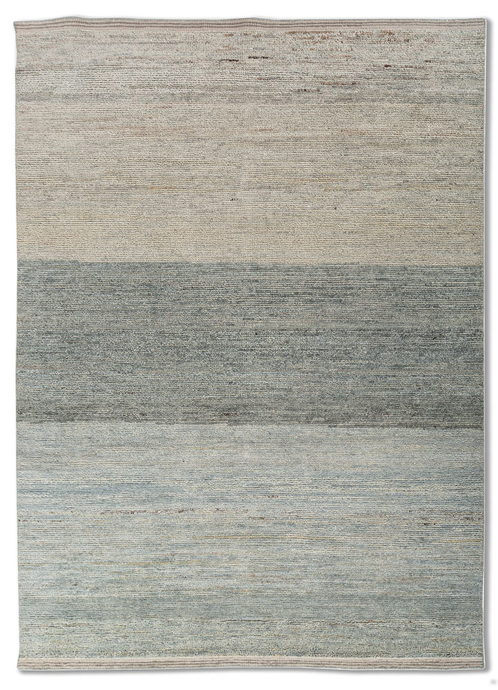 blythe blue wool hand knotted Rug - HeadShot
