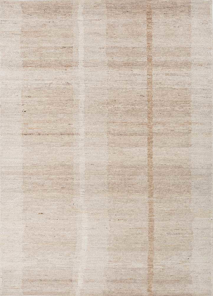 blythe beige and brown afghan wool hand knotted Rug