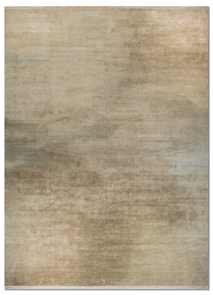 aprezo green wool and silk hand knotted Rug - HeadShot aprezo green wool and silk hand knotted Rug - HeadShot