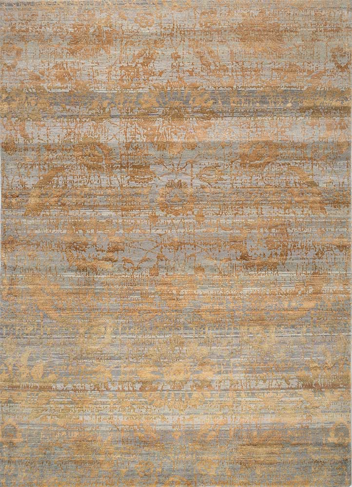 project error by kavi grey and black wool and silk hand knotted Rug - HeadShot