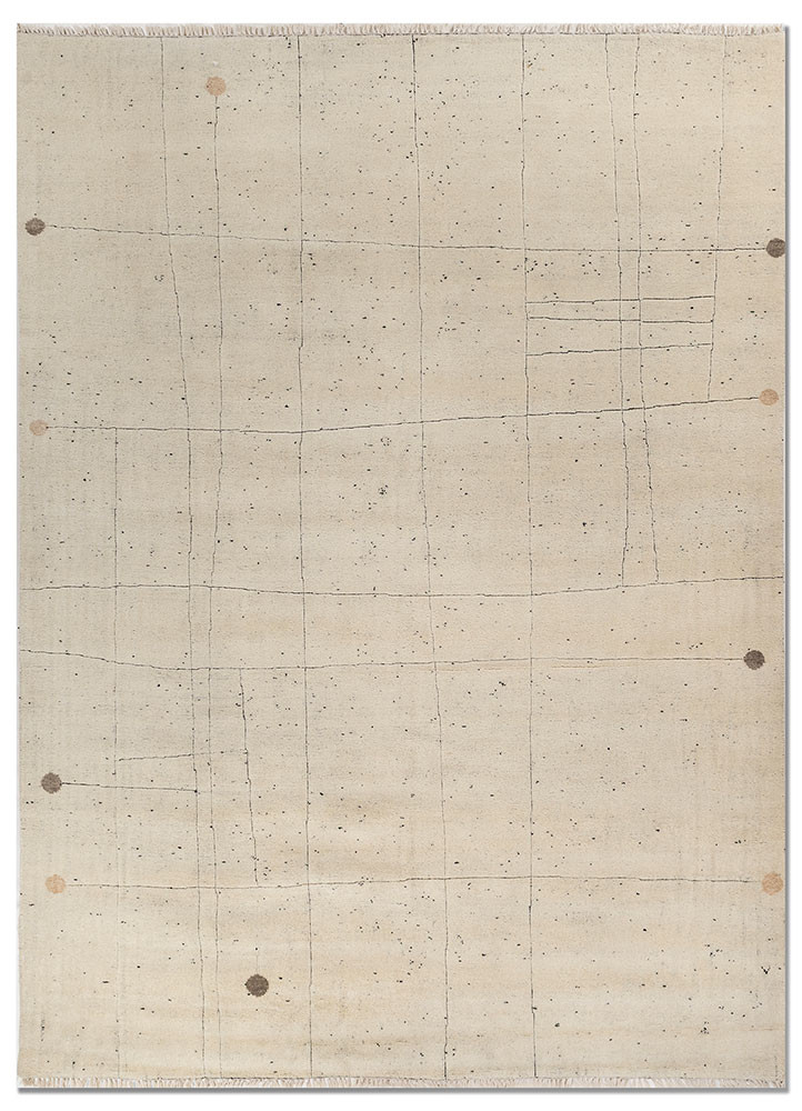 zuri ivory wool hand knotted Rug - HeadShot