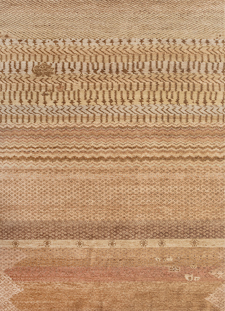 savana beige and brown wool hand knotted Rug - HeadShot savana beige and brown wool hand knotted Rug - HeadShot
