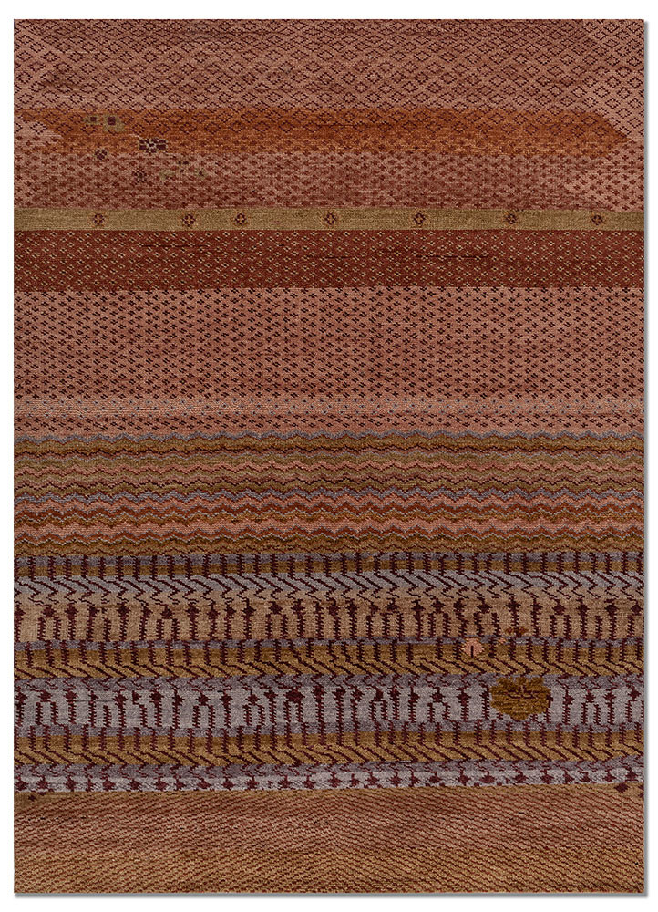 red and orange red and orange wool hand knotted Rug