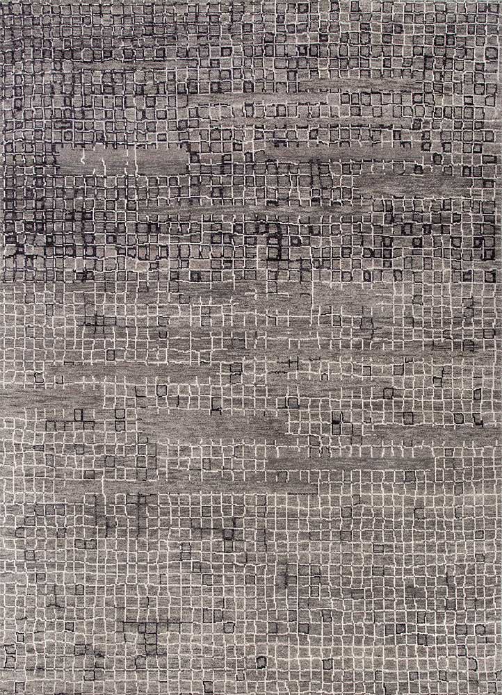 aprezo grey and black wool hand knotted Rug - HeadShot aprezo grey and black wool hand knotted Rug - HeadShot