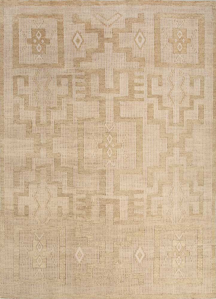 thyme ivory wool hand knotted Rug - HeadShot