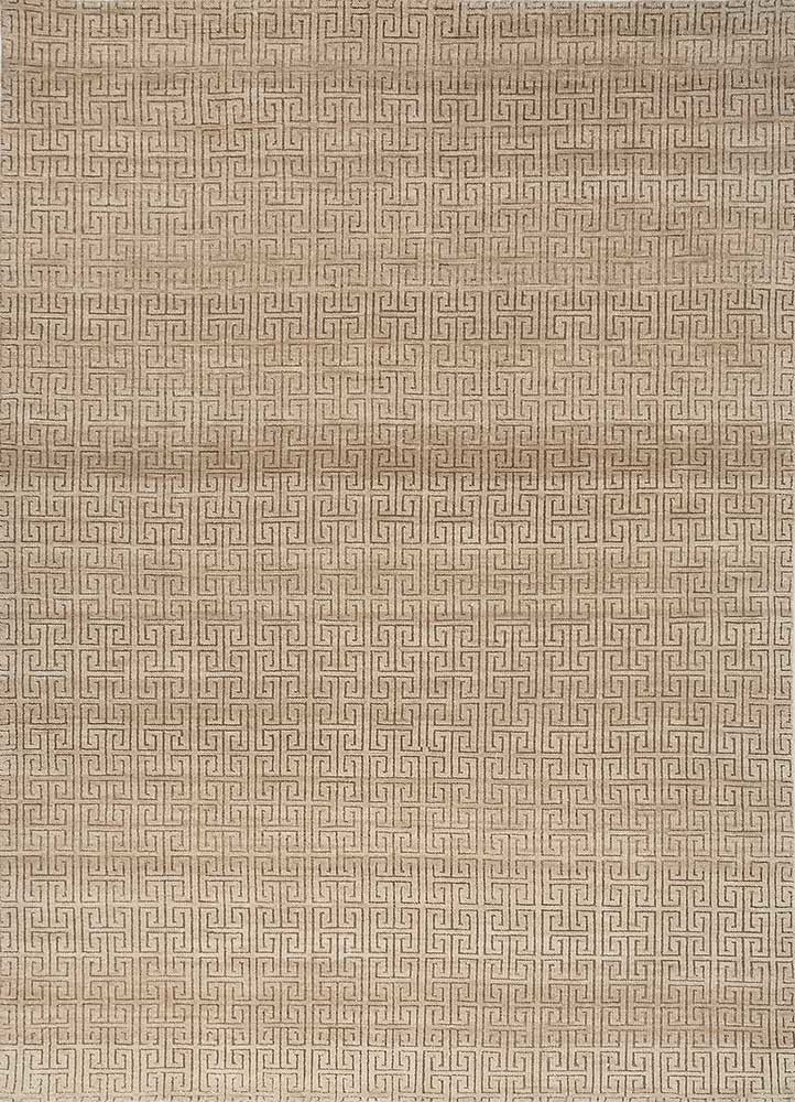  ivory wool hand knotted Rug