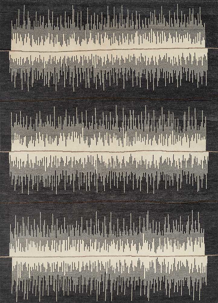 manifest grey and black wool hand knotted Rug - HeadShot manifest grey and black wool hand knotted Rug - HeadShot